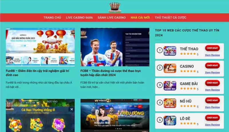 Casino Online đánh giá top sòng bạc trực tuyến cực chuẩn